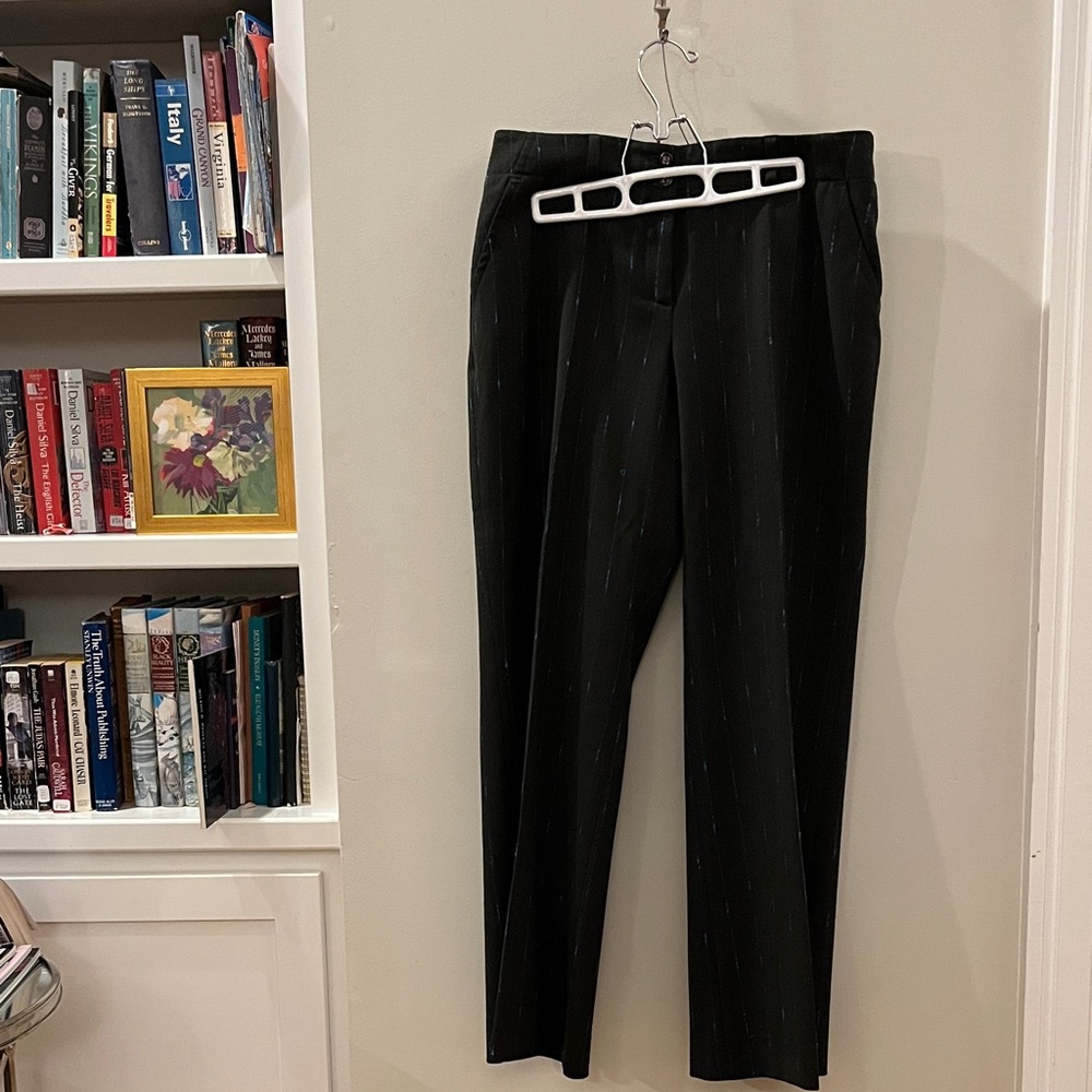 Louis Feraud Classic Dark Gray Pinstripe Trousers